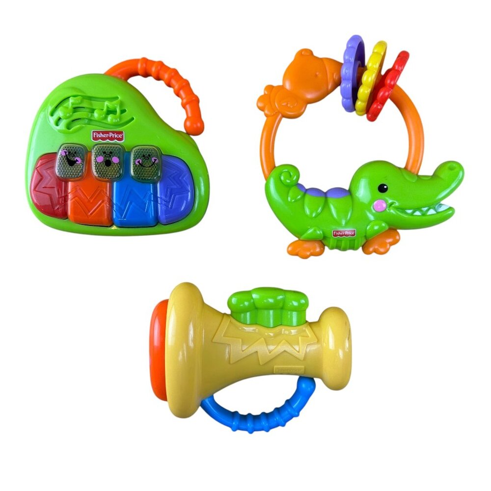 Fisher Price Little Superstar Little Jam Band Piano Trumpet Tambourine TESTED!